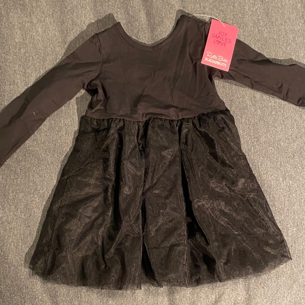 Ruffle Butts Black Long Sleeve Dress